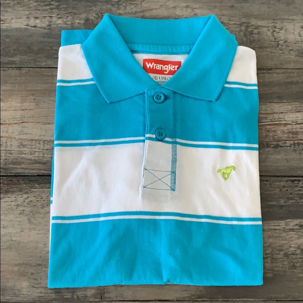 New boys wrangler collared shirt size large